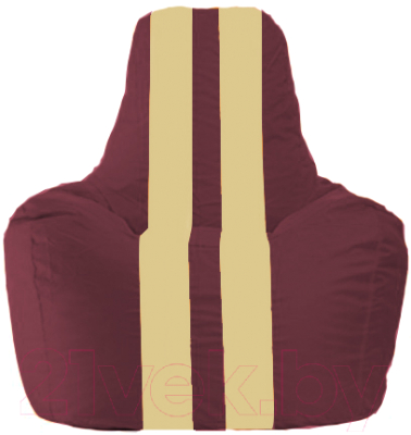 Бескаркасное кресло Flagman Спортинг С1.1-304 (бордовый/светло-бежевые полоски)