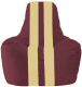 Бескаркасное кресло Flagman Спортинг С1.1-304 (бордовый/светло-бежевые полоски) - 