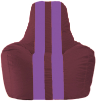 Бескаркасное кресло Flagman Спортинг С1.1-302 (бордовый/сиреневые полоски) - 