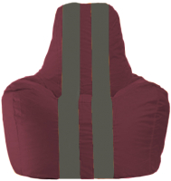 Бескаркасное кресло Flagman Спортинг С1.1-300 (бордовый/темно-серые полоски) - 