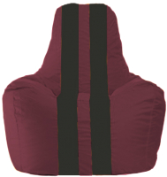 Бескаркасное кресло Flagman Спортинг С1.1-299 (бордовый/черные полоски) - 