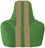 Бескаркасное кресло Flagman Спортинг С1.1-237 (зеленый/бибежевые полоски) - 