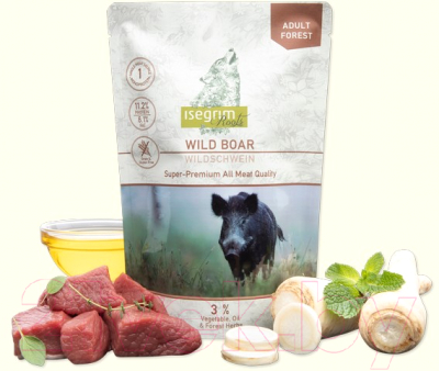 Влажный корм для собак Isegrim Roots Adult Forest Wild Boar / 95755 (410г)
