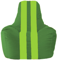 Бескаркасное кресло Flagman Спортинг С1.1-241 (зеленый/салатовые полоски) - 