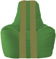 Бескаркасное кресло Flagman Спортинг С1.1-462 (зеленый/оливковые полоски) - 