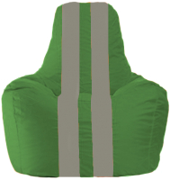 Бескаркасное кресло Flagman Спортинг С1.1-239 (зеленый/серые полоски) - 