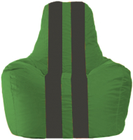 Бескаркасное кресло Flagman Спортинг С1.1-235 (зеленый/черные полоски) - 