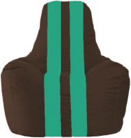 Бескаркасное кресло Flagman Спортинг С1.1-317 (коричневый/бирюзовые полоски) - 