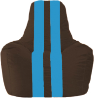 Бескаркасное кресло Flagman Спортинг С1.1-319 (коричневый/голубые полоски) - 