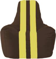 Бескаркасное кресло Flagman Спортинг С1.1-320 (коричневый/желтые полоски) - 