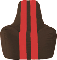 Бескаркасное кресло Flagman Спортинг С1.1-322 (коричневый/красные полоски) - 