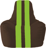 Бескаркасное кресло Flagman Спортинг С1.1-325 (коричневый/салатовые полоски) - 