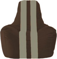 Бескаркасное кресло Flagman Спортинг С1.1-327 (коричневый/серые полоски) - 