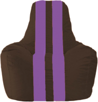 Бескаркасное кресло Flagman Спортинг С1.1-329 (коричневый/сиреневые полоски) - 
