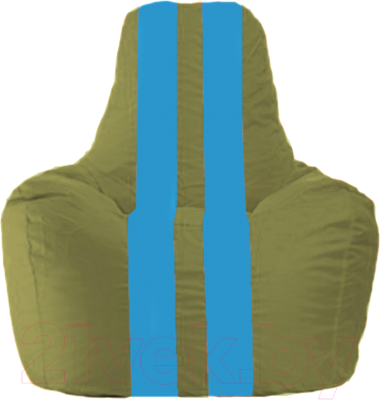 Бескаркасное кресло Flagman Спортинг С1.1-229 (оливковый/голубые полоски)
