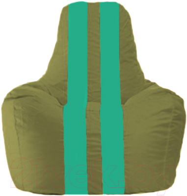 Бескаркасное кресло Flagman Спортинг С1.1-230 (оливковый/бирюзовые полоски)