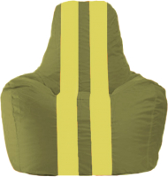 Бескаркасное кресло Flagman Спортинг С1.1-228 (оливковый/желтые полоски) - 