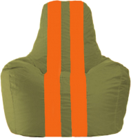 Бескаркасное кресло Flagman Спортинг С1.1-227 (оливковый/оранжевые полоски) - 
