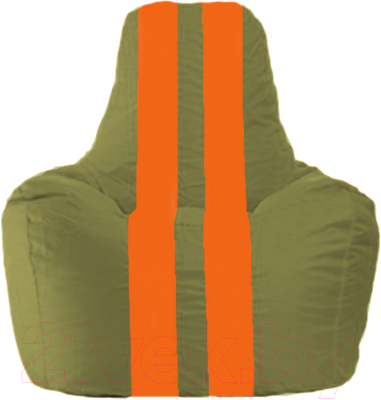 Бескаркасное кресло Flagman Спортинг С1.1-227 (оливковый/оранжевые полоски)