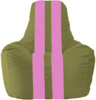 Бескаркасное кресло Flagman Спортинг С1.1-226 (оливковый/розовые полоски) - 