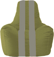 Бескаркасное кресло Flagman Спортинг С1.1-224 (оливковый/серые полоски) - 