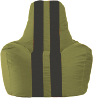 Бескаркасное кресло Flagman Спортинг С1.1-460 (оливковый/черные полоски) - 