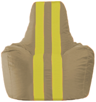 Бескаркасное кресло Flagman Спортинг С1.1-95 (бежевый/желтые полоски) - 