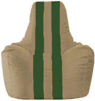 Бескаркасное кресло Flagman Спортинг С1.1-83 (бежевый/темно-зеленые полоски) - 