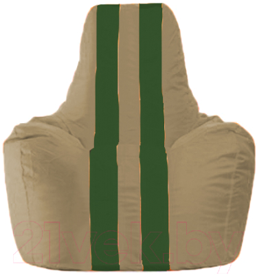 Бескаркасное кресло Flagman Спортинг С1.1-83 (бежевый/темно-зеленые полоски)