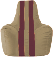 Бескаркасное кресло Flagman Спортинг С1.1-97 (бежевый/бордовые полоски) - 