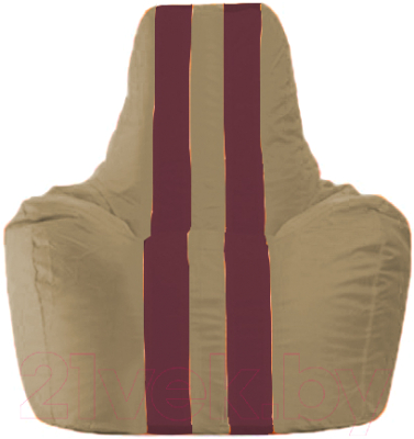 Бескаркасное кресло Flagman Спортинг С1.1-97 (бежевый/бордовые полоски)