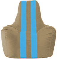 Бескаркасное кресло Flagman Спортинг С1.1-96 (бежевый/голубые полоски) - 