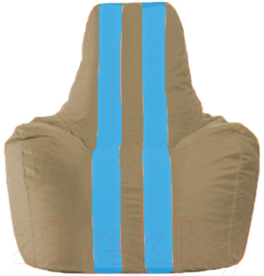 Бескаркасное кресло Flagman Спортинг С1.1-96 (бежевый/голубые полоски)