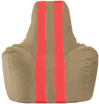 Бескаркасное кресло Flagman Спортинг С1.1-92 (бежевый/красные полоски)
