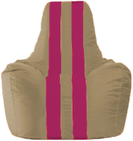 Бескаркасное кресло Flagman Спортинг С1.1-78 (бежевый/лиловые полоски) - 