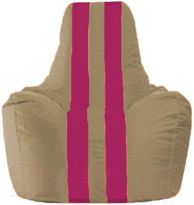 Бескаркасное кресло Flagman Спортинг С1.1-78 (бежевый/лиловые полоски)