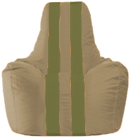 Бескаркасное кресло Flagman Спортинг С1.1-91 (бежевый/оливковые полоски) - 