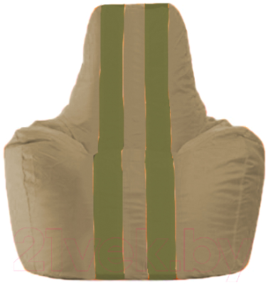 Бескаркасное кресло Flagman Спортинг С1.1-91 (бежевый/оливковые полоски)