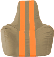 Бескаркасное кресло Flagman Спортинг С1.1-90 (бежевый/оранжевые полоски) - 