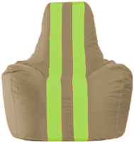 Бескаркасное кресло Flagman Спортинг С1.1-88 (бежевый/салатовые полоски) - 