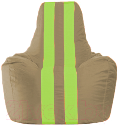 Бескаркасное кресло Flagman Спортинг С1.1-88 (бежевый/салатовые полоски)