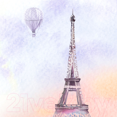 Фотообои листовые Citydecor Акварельный Париж 2 (300x254)