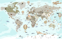 Фотообои листовые Citydecor Карта мира на русском 3 (400x254) - 