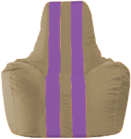 Бескаркасное кресло Flagman Спортинг С1.1-84 (бежевый/сиреневые полоски) - 