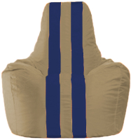 Бескаркасное кресло Flagman Спортинг С1.1-80 (бежевый/темно-синие полоски) - 