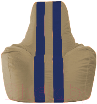 Бескаркасное кресло Flagman Спортинг С1.1-80 (бежевый/темно-синие полоски)
