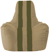 Бескаркасное кресло Flagman Спортинг С1.1-82 (бежевый/темно-оливковые полоски) - 