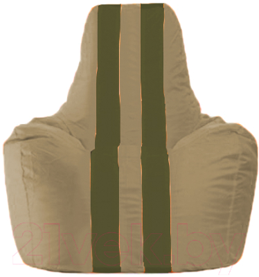 Бескаркасное кресло Flagman Спортинг С1.1-82 (бежевый/темно-оливковые полоски)