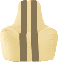 Бескаркасное кресло Flagman Спортинг С1.1-136 (светло-бежевый/бежевые полоски) - 