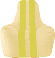 Бескаркасное кресло Flagman Спортинг С1.1-148 (светло-бежевый/желтые полоски) - 